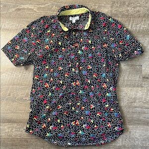 The Rail Mens 90s Style Multicolor Geometric Button Down Shirt Size Small